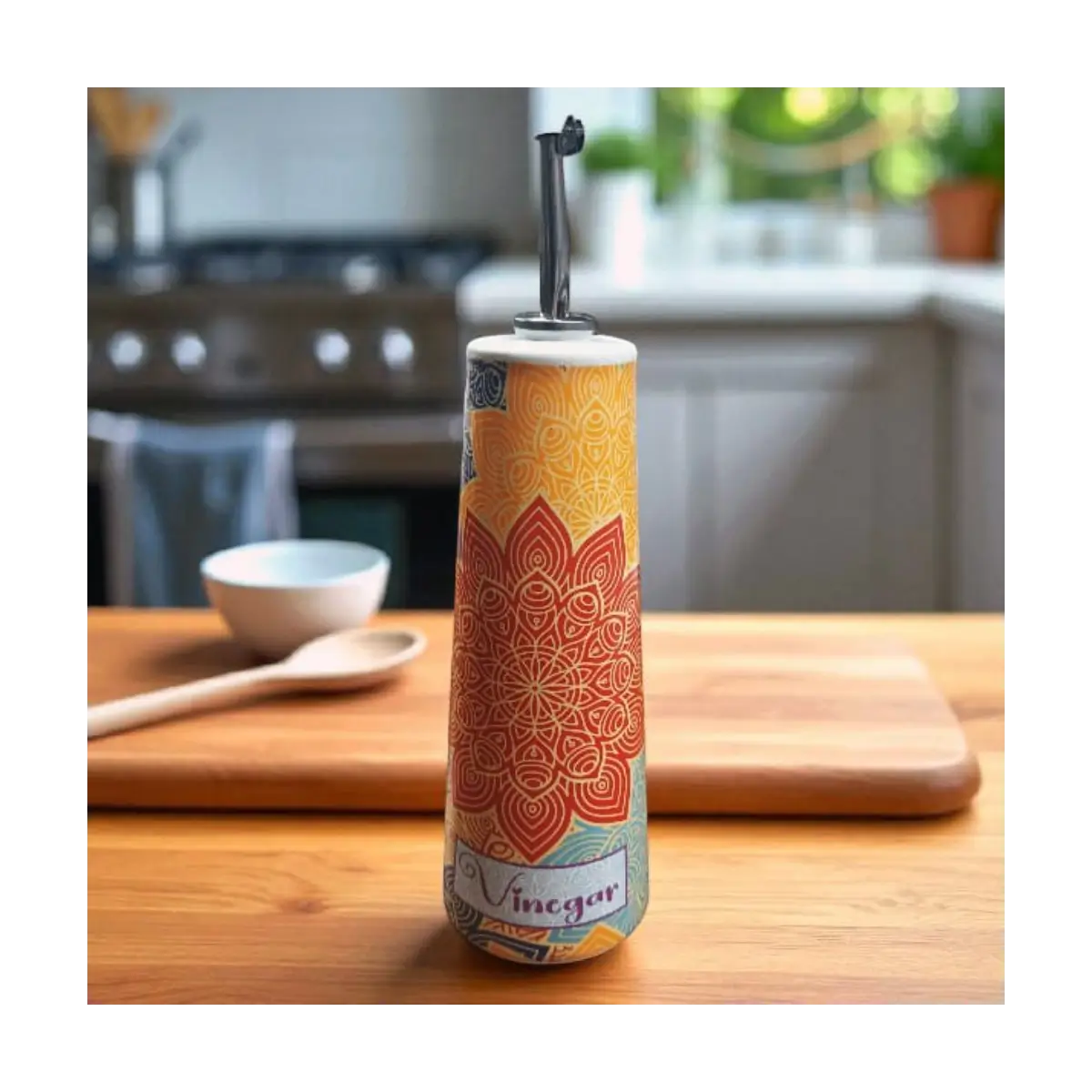 Ceramic vinegar dispenser bottle