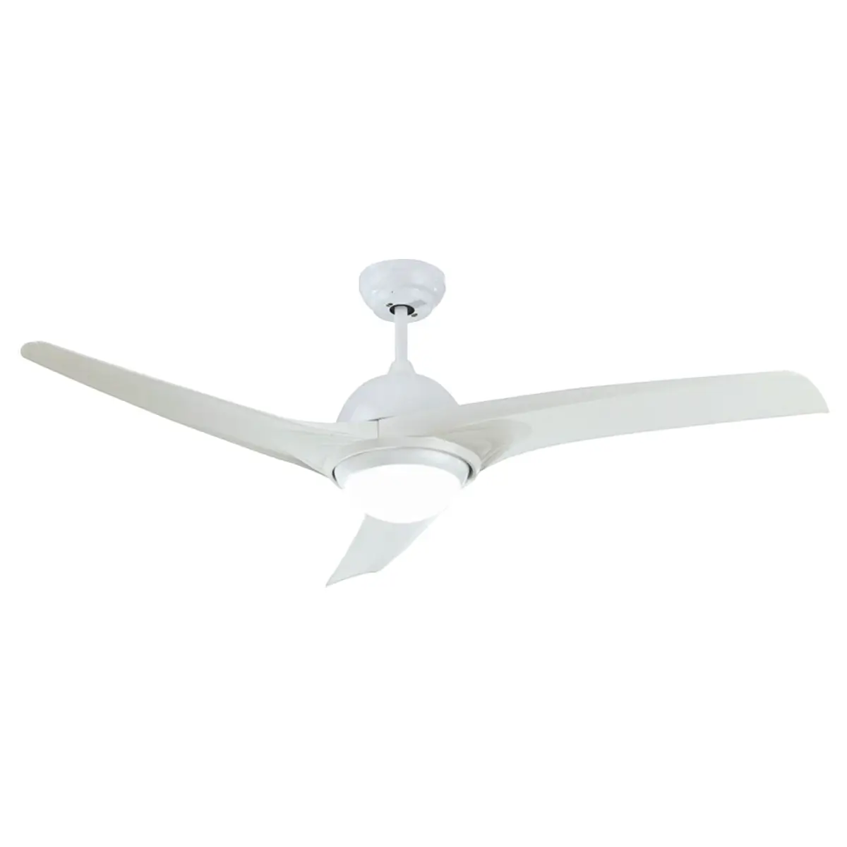 White ceiling fan with light