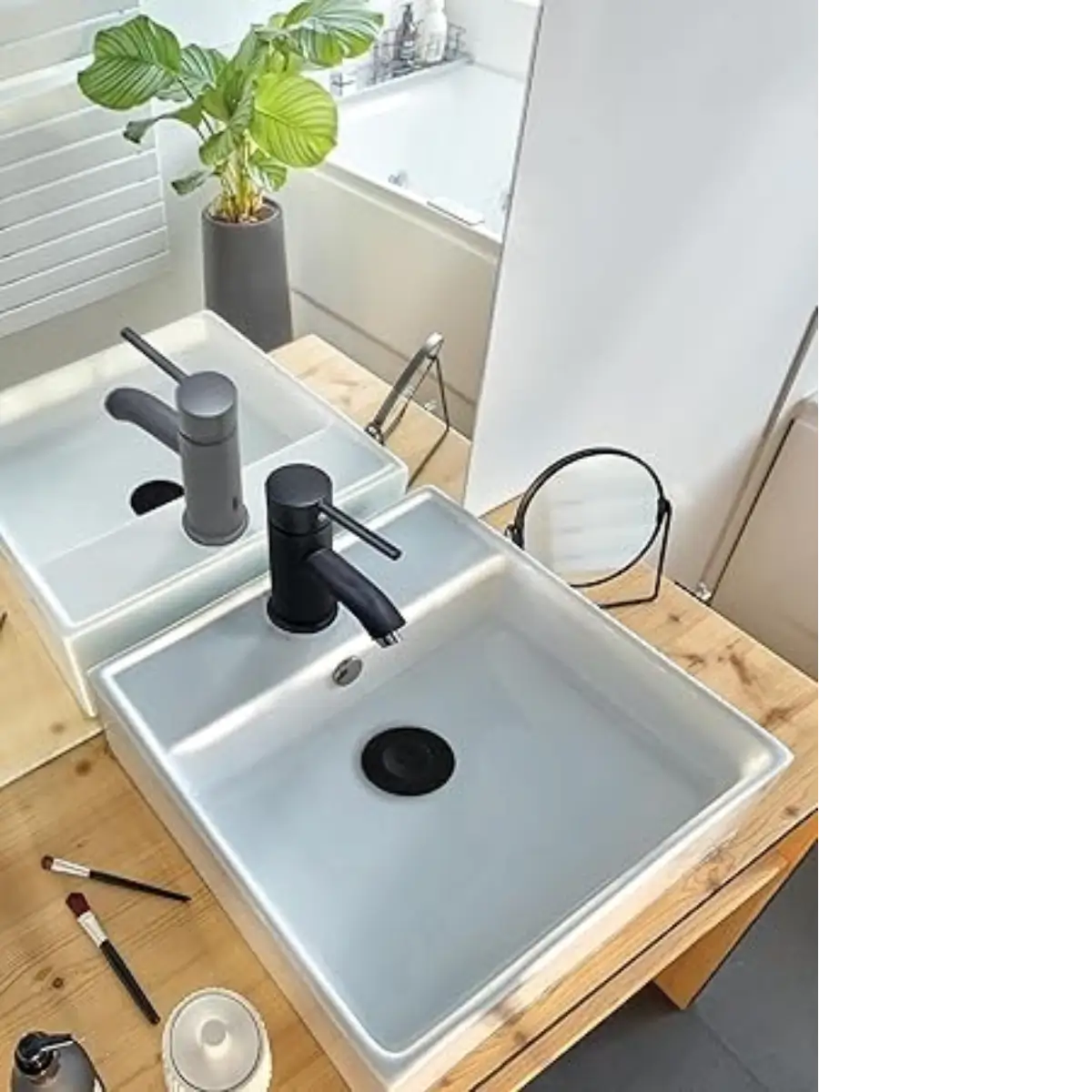 Black universal basin plug