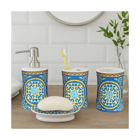 Four piece bathroom accessory set