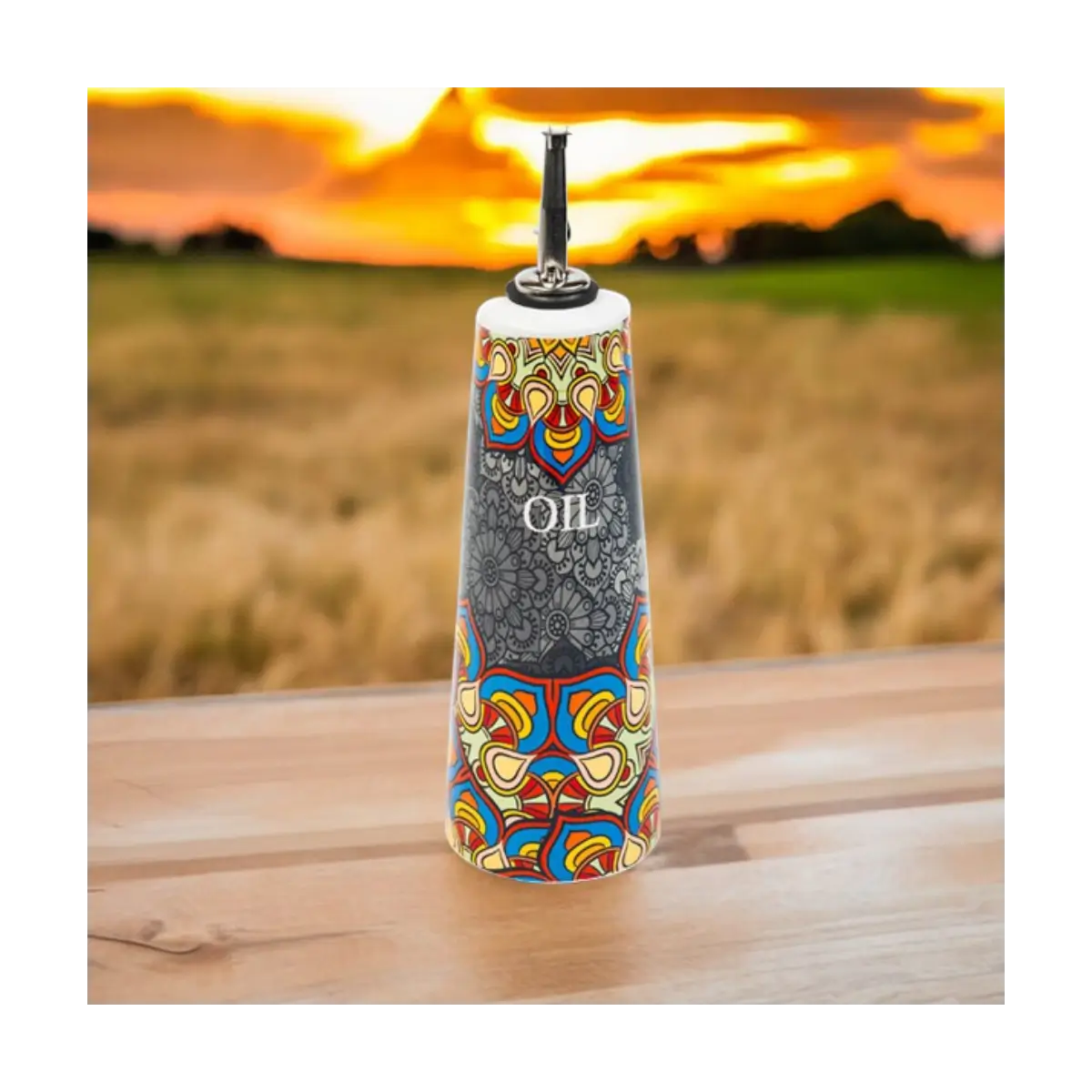 Ceramic oil dispenser bottle