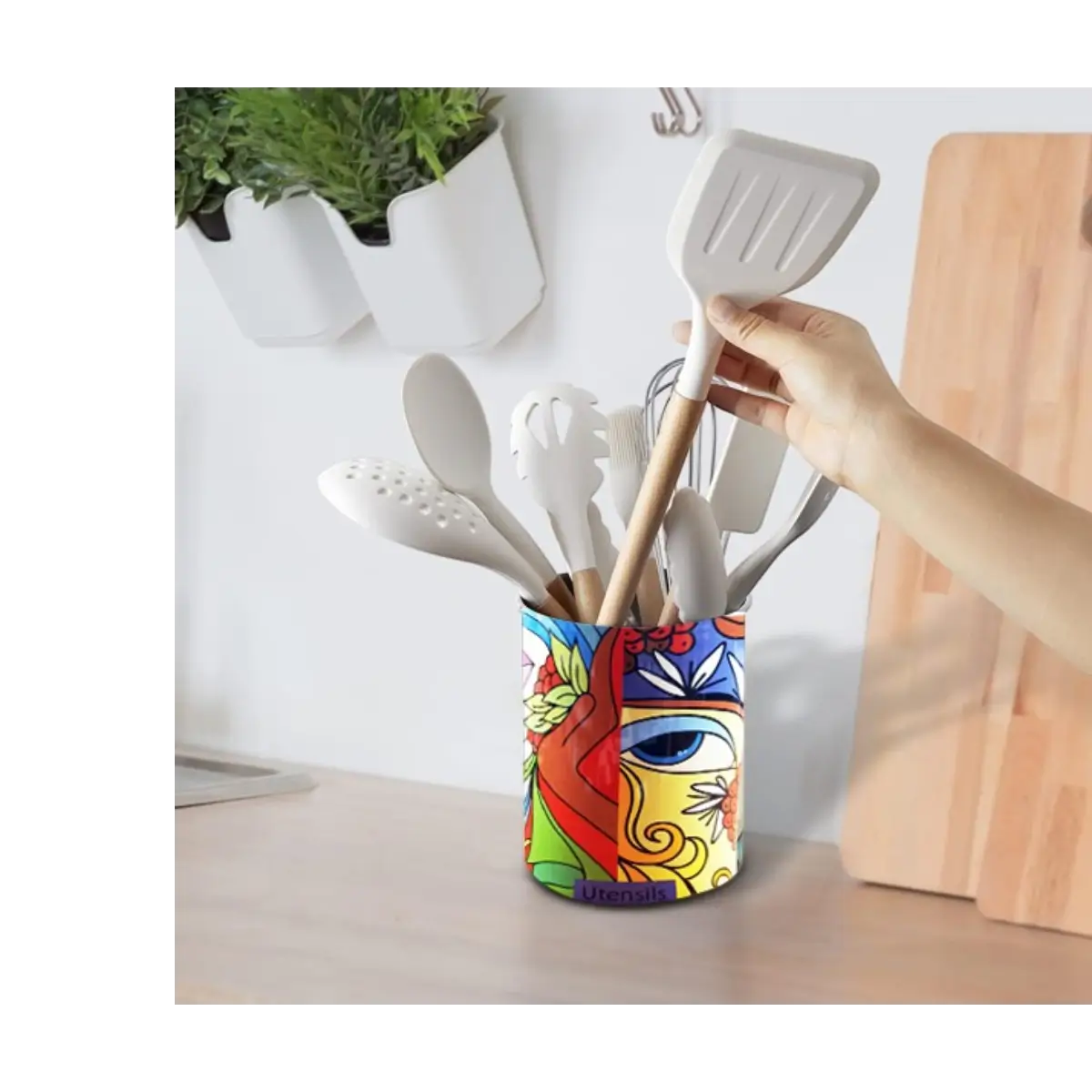 Ceramic utensil crock holder