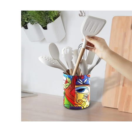 Ceramic utensil crock holder