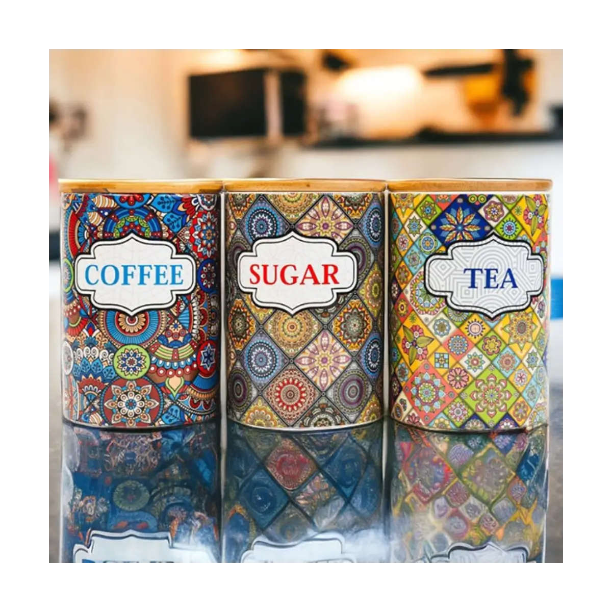 Ceramic kitchen canister set