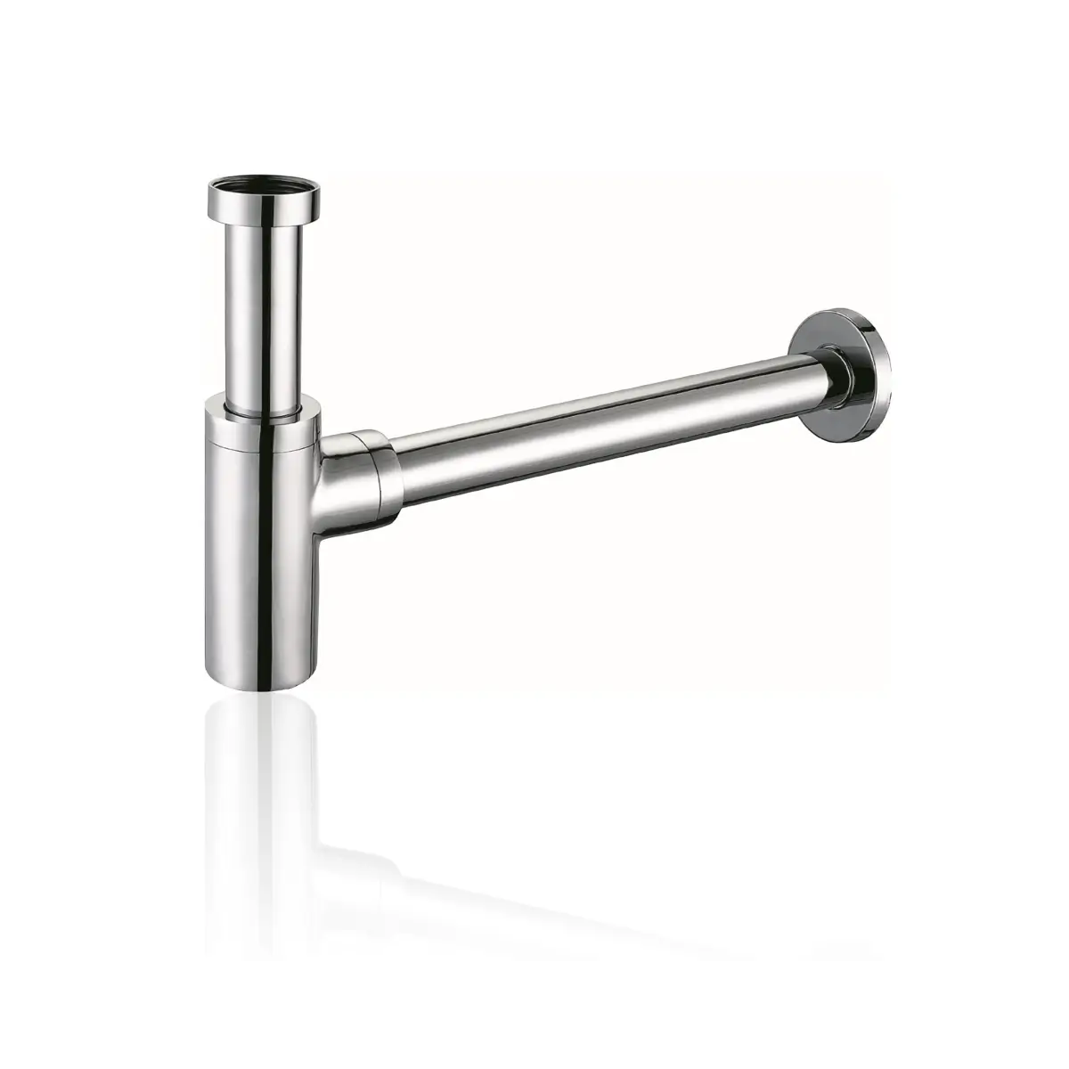 Chrome brass round bottle trap