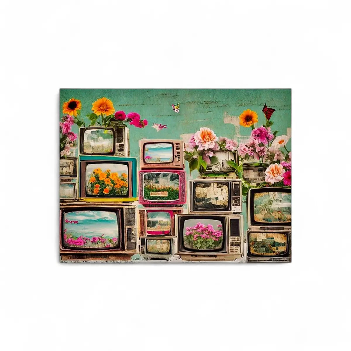 Tjhoko Paint Retro Floral View Lrg | 860X598 mm Decoupage Sheet