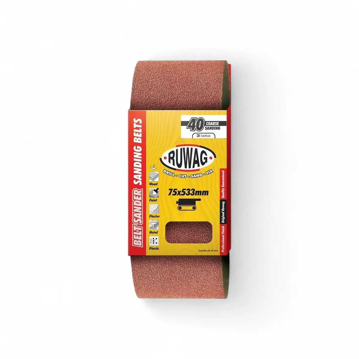 Abrasive 3-Pack Sanding Belt 60 x 400mm