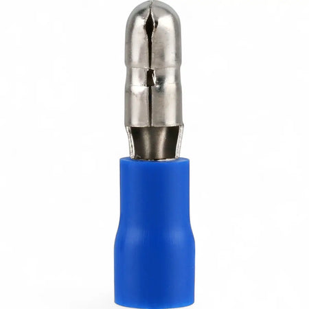 Pre-Insulated Male Bullet Terminal - Blue 4mm (8-Pack)
