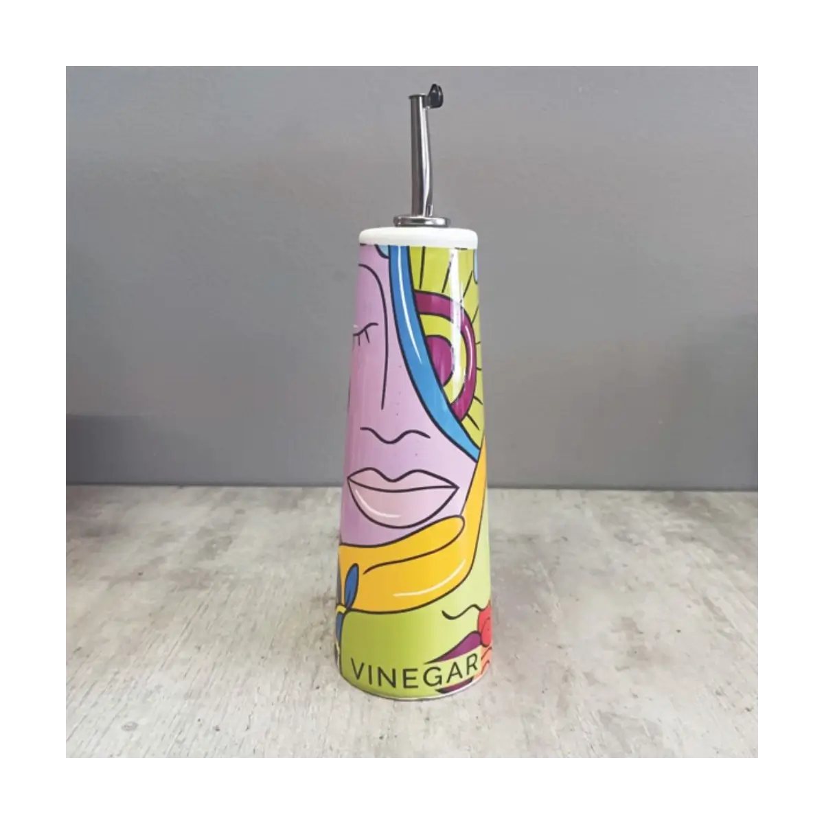 Ceramic vinegar dispenser bottle