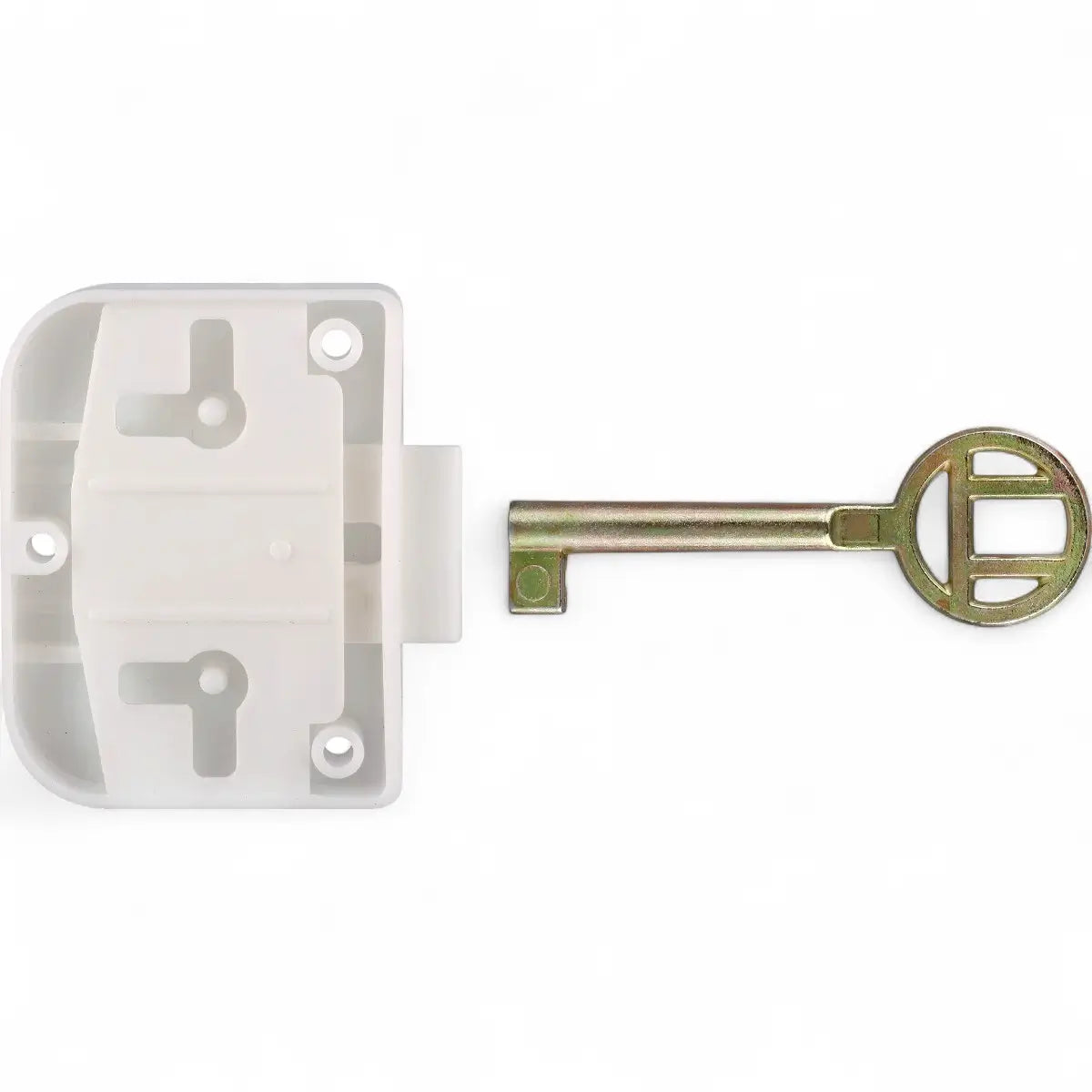 White Plastic Cupboard Lock (Single)