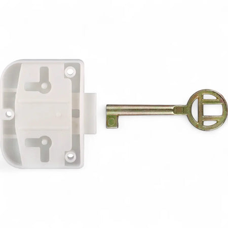 White Plastic Cupboard Lock (Single)