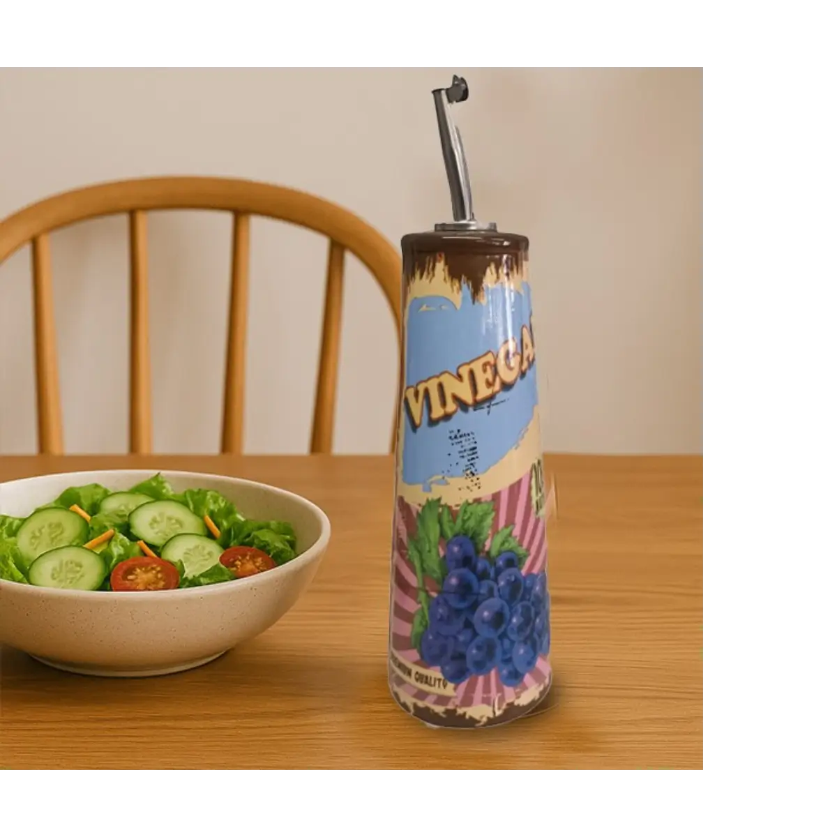 Ceramic vinegar dispenser bottle
