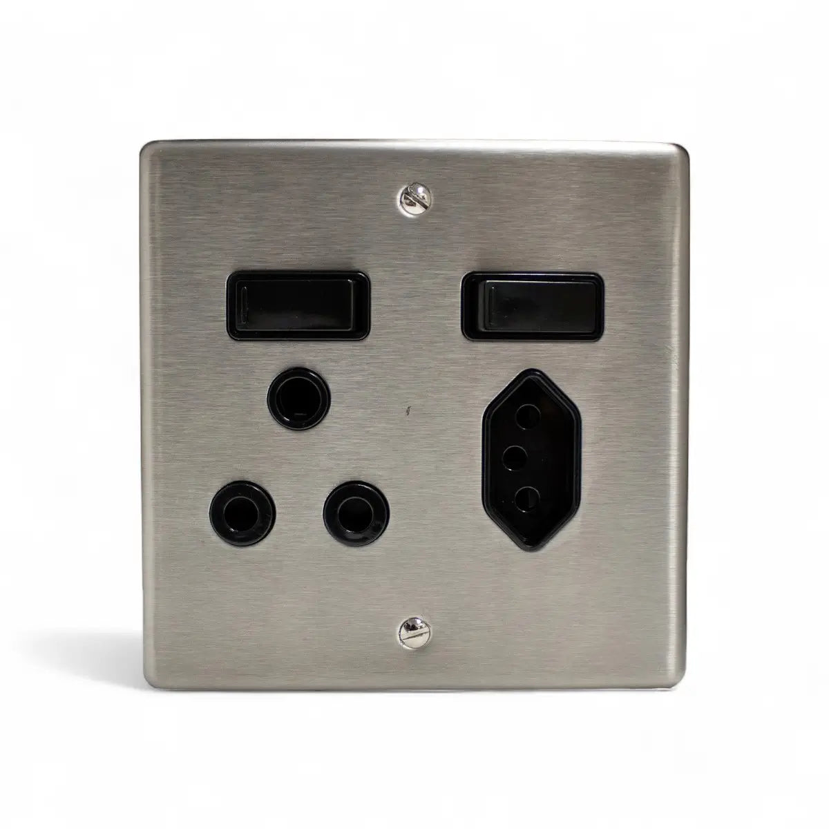Lesco Switch Socket 100X100Mm 16A Mono S/Steel Black Switch Socket