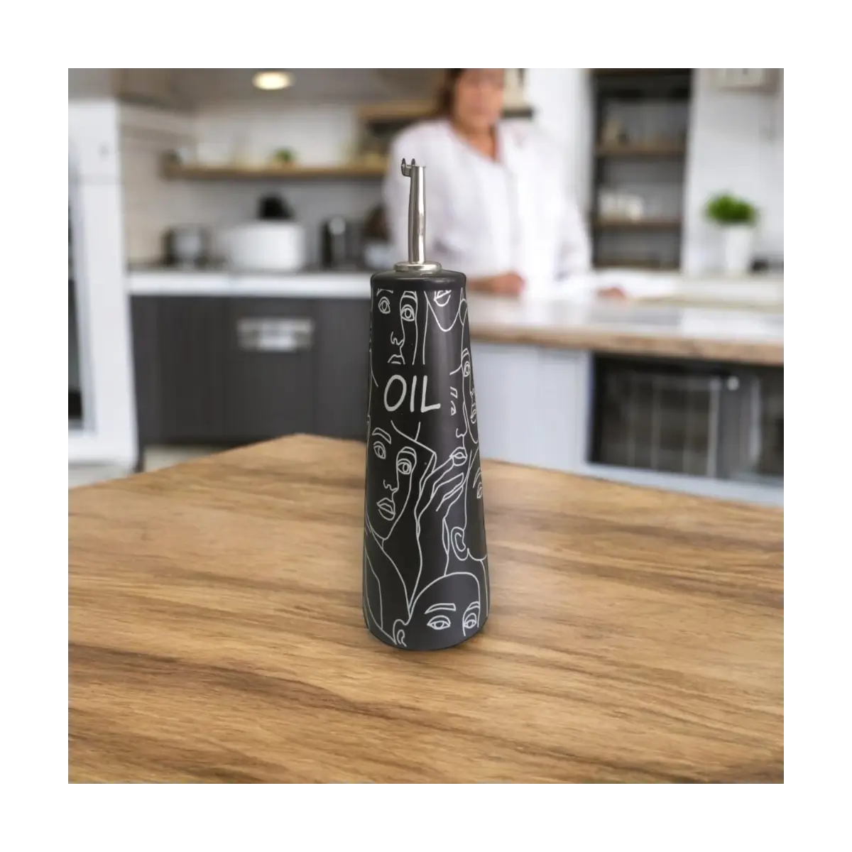 Ceramic oil dispenser bottle