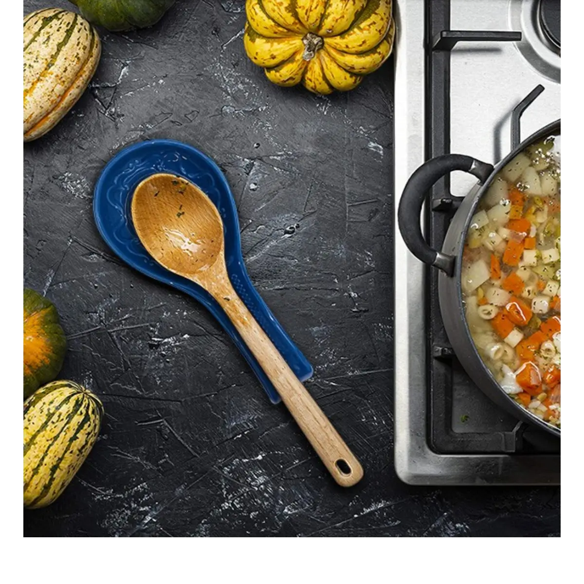 Ceramic spoon rest holder