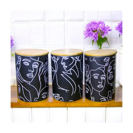 Ceramic kitchen canister set