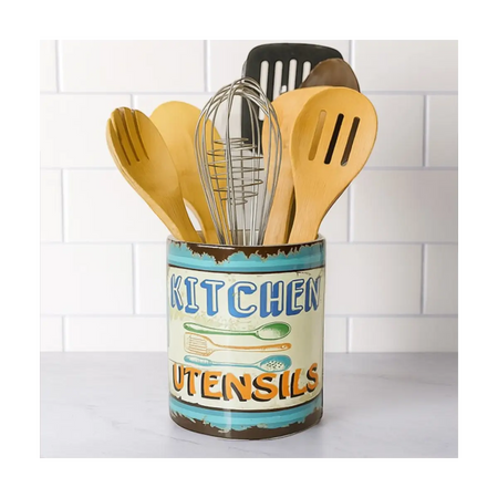 Ceramic utensil storage crock
