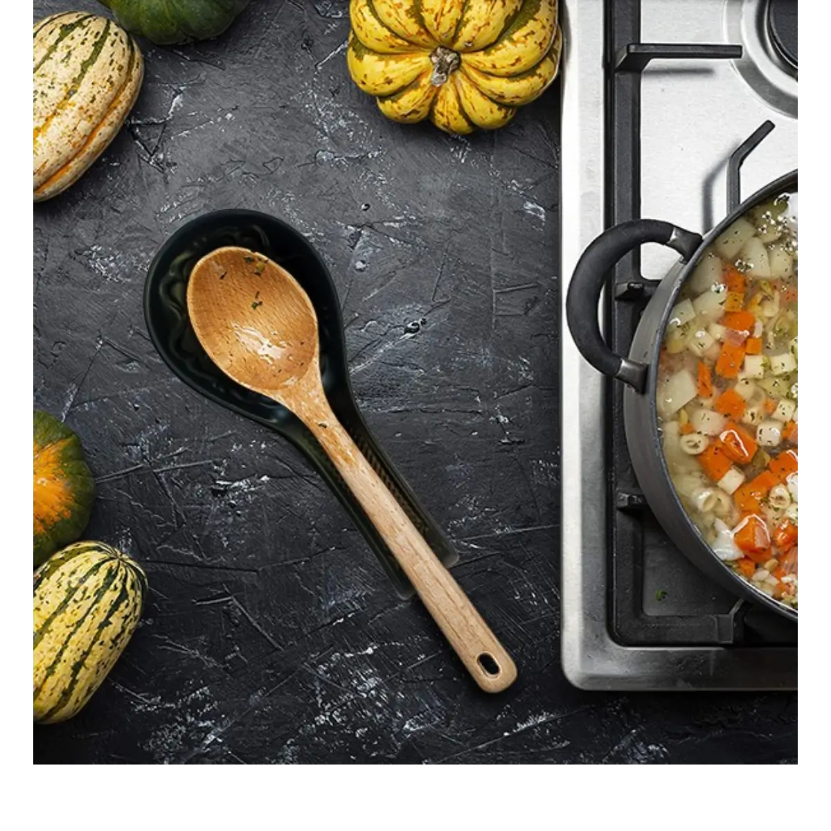 Ceramic spoon rest for kitchen