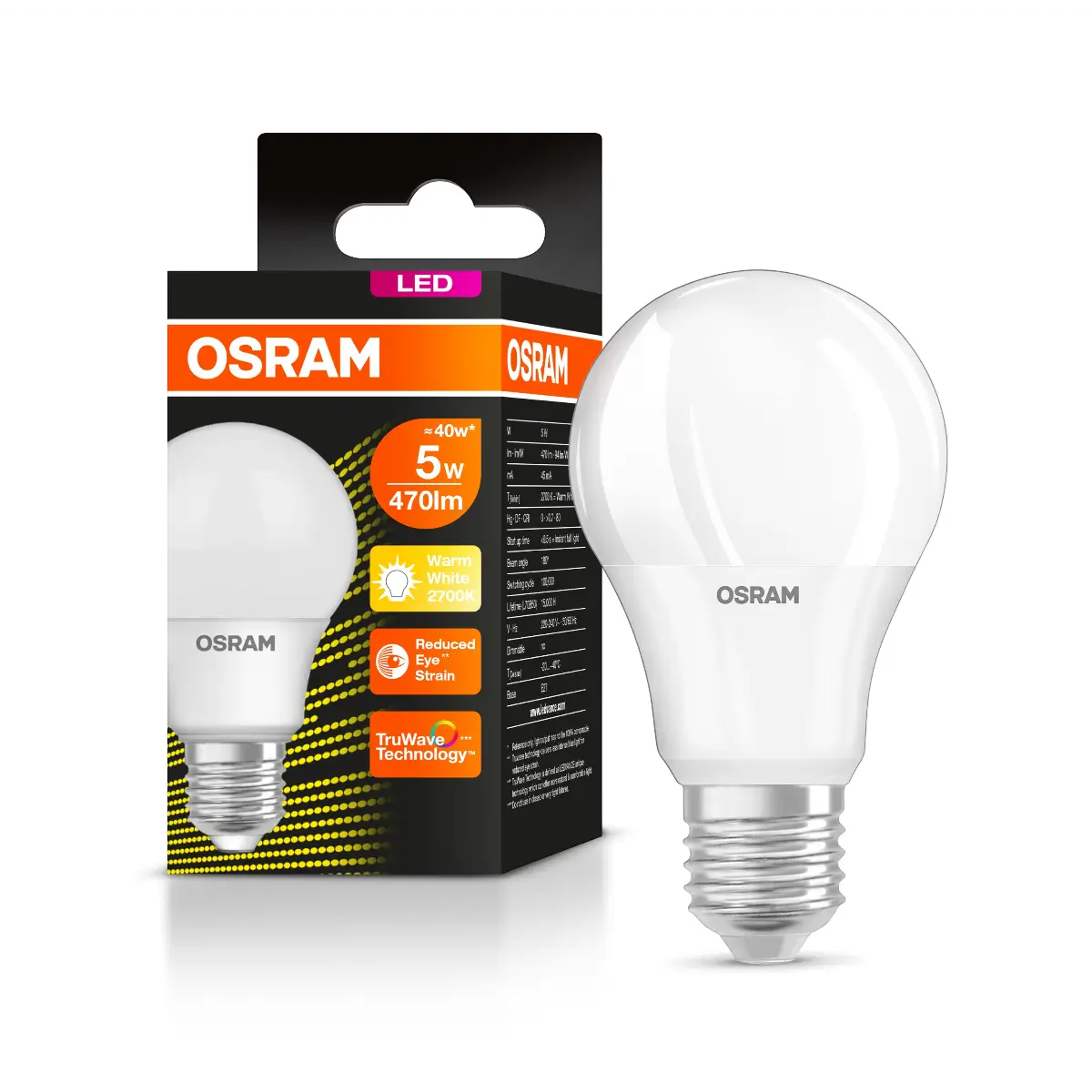 5W warm white E27 bulb