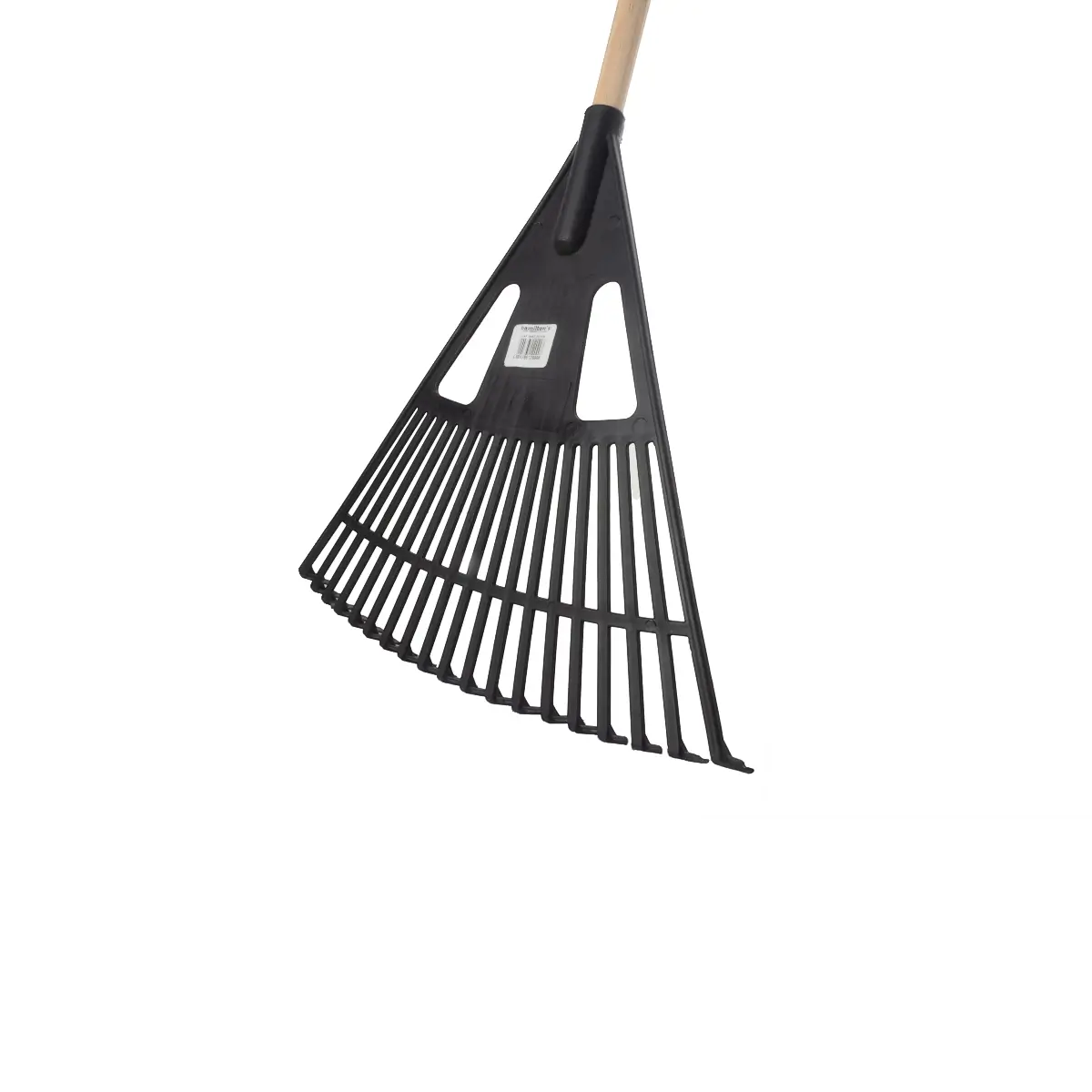 Black plastic leaf rake