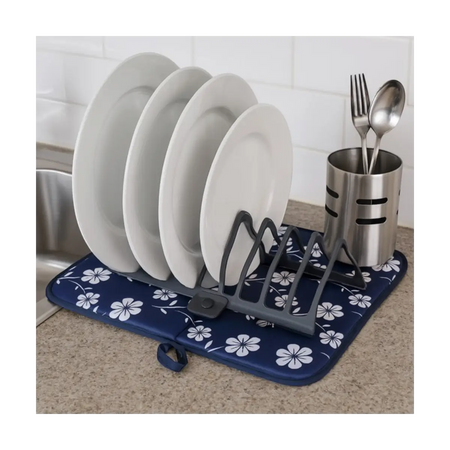 Foldable dish drying rack mat