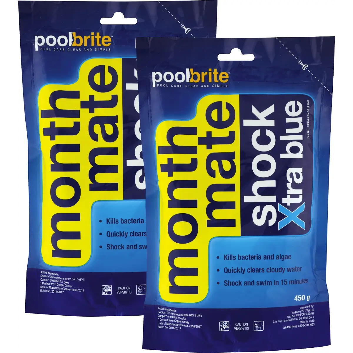 Pool shock chlorine sachets