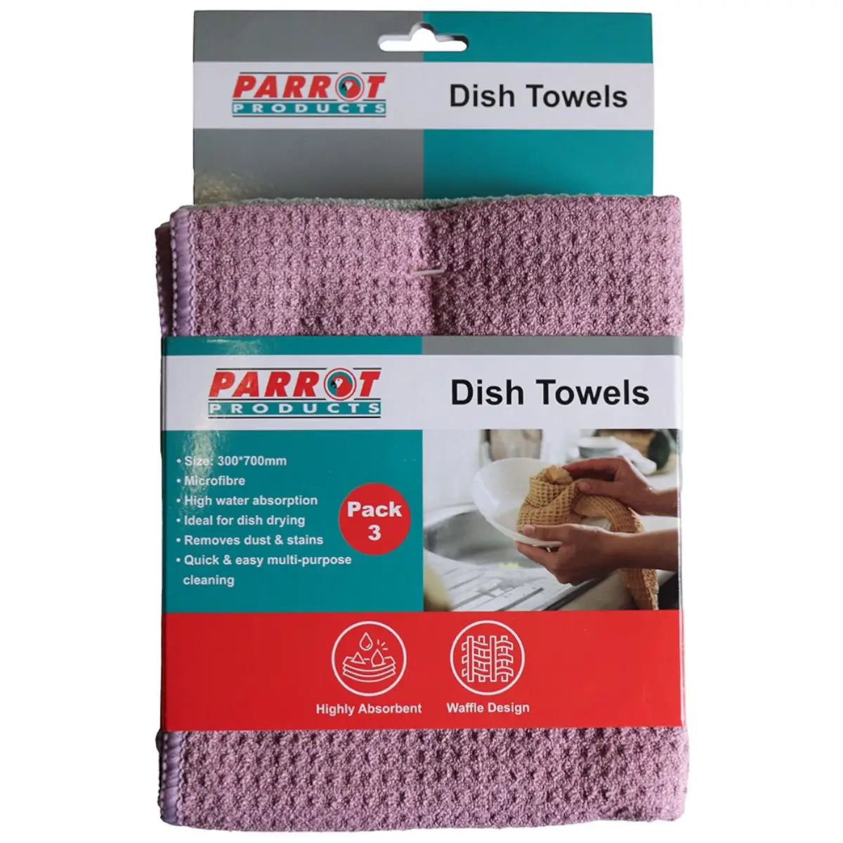 Parrot print dish towels set