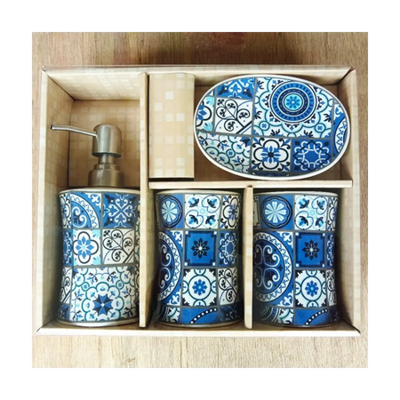 Four piece bathroom accessory set