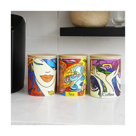 Ceramic kitchen canister set