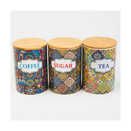 Ceramic kitchen canister set