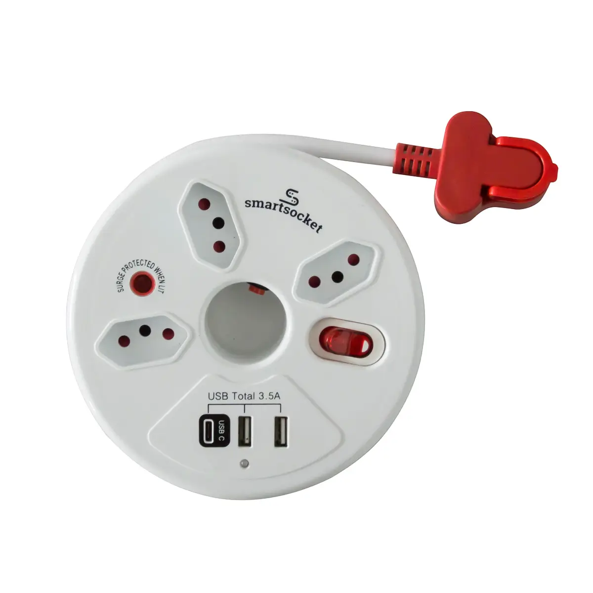 Compact round USB power hub