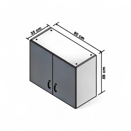 Modular Standard 800mm Wall Cabinet - 2 Door White