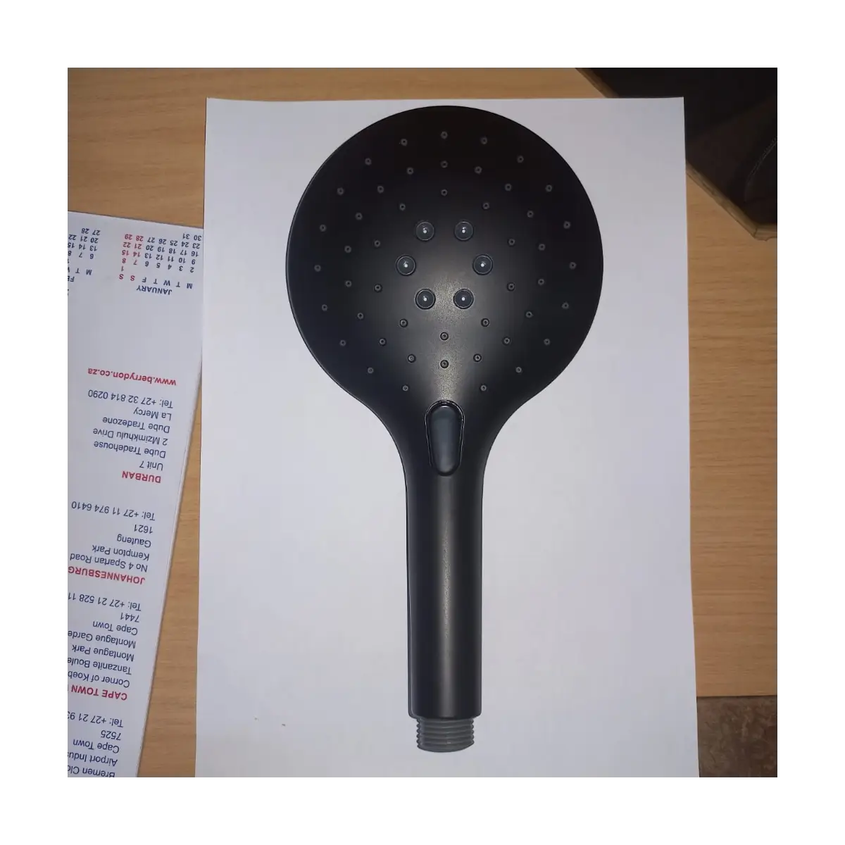 Round black hand shower
