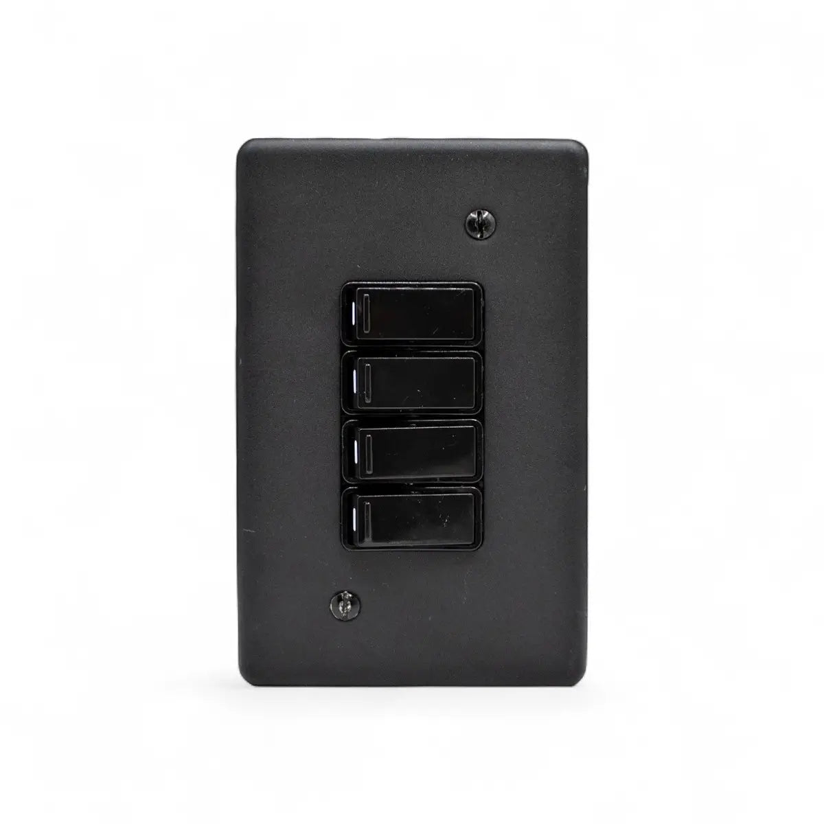 Lesco 100X50Mm 4 Lever Switch Matt Black Light Switches