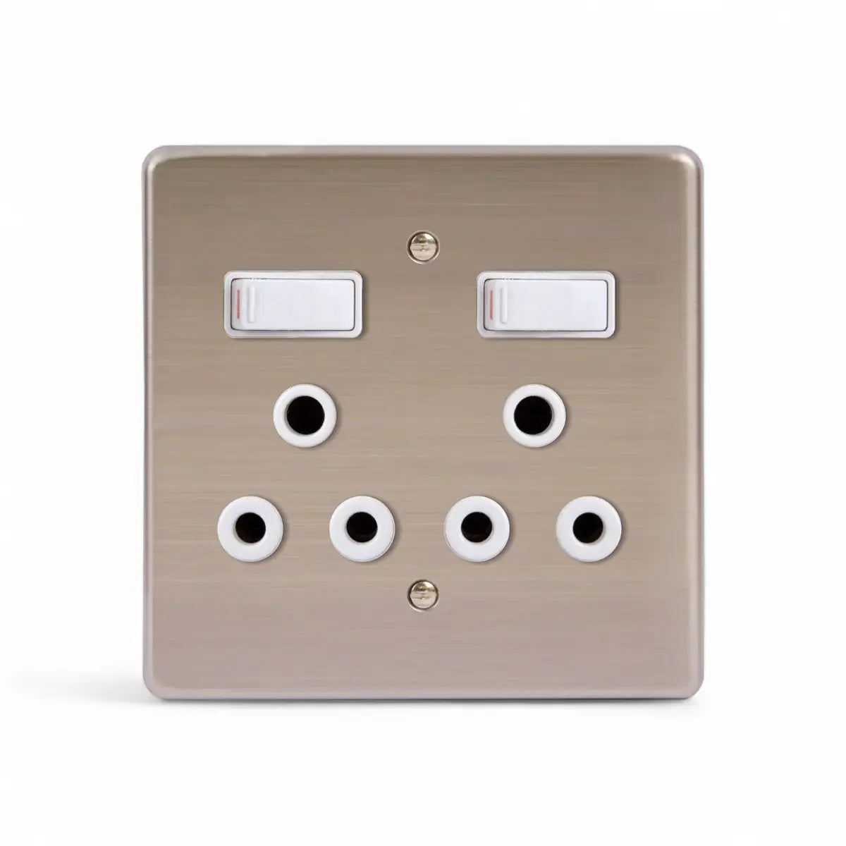 Lesco Switch Socket Dbl 100X100Mm White Sabs Switch Socket