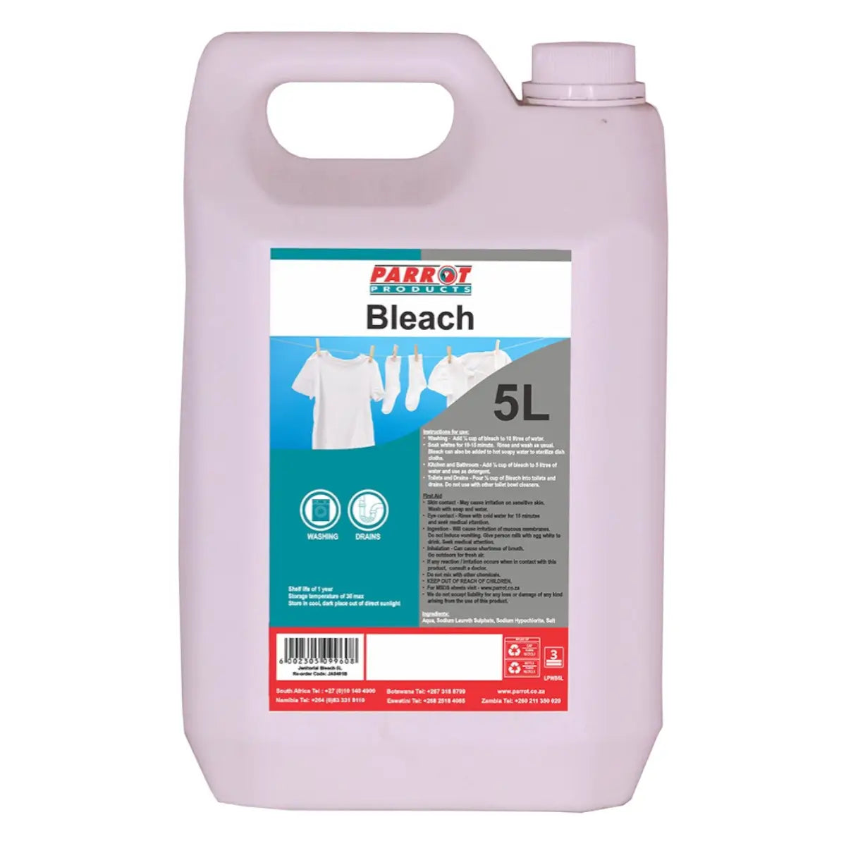 Parrot 3 percent bleach 5L