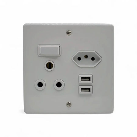 Lesco 100X100Mm 16A/Iec/Shucko Mono White Socket Socket