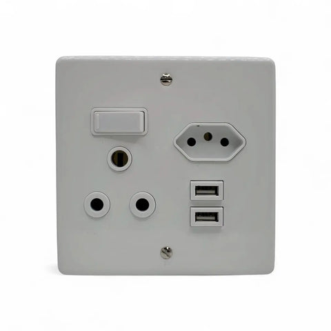 Lesco 100X100Mm 16A/Iec/Shucko Mono White Socket Socket