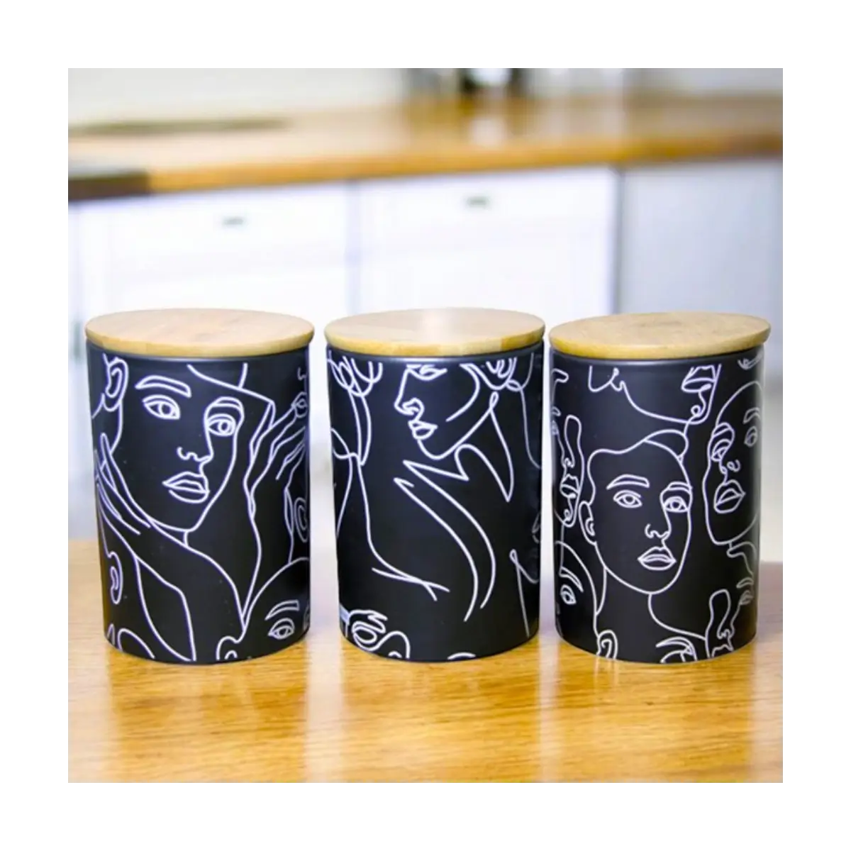 Ceramic kitchen canister set