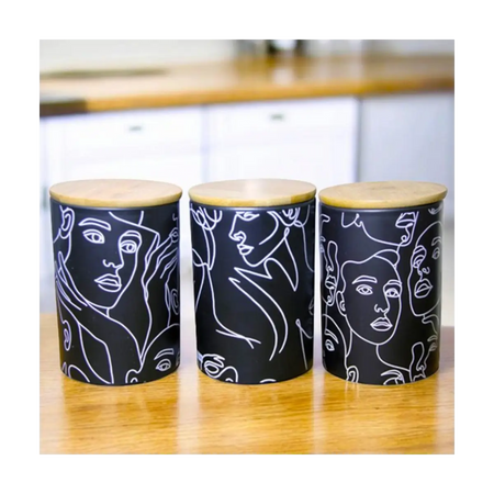Ceramic kitchen canister set