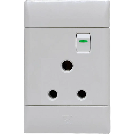 White single wall socket
