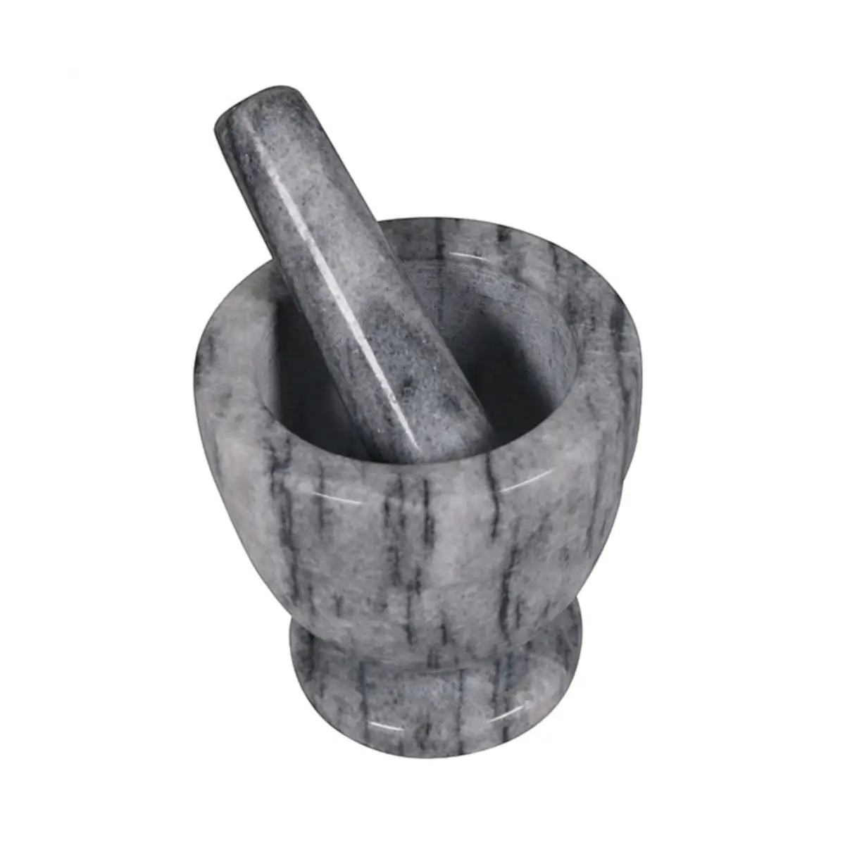 Stone mortar and pestle set