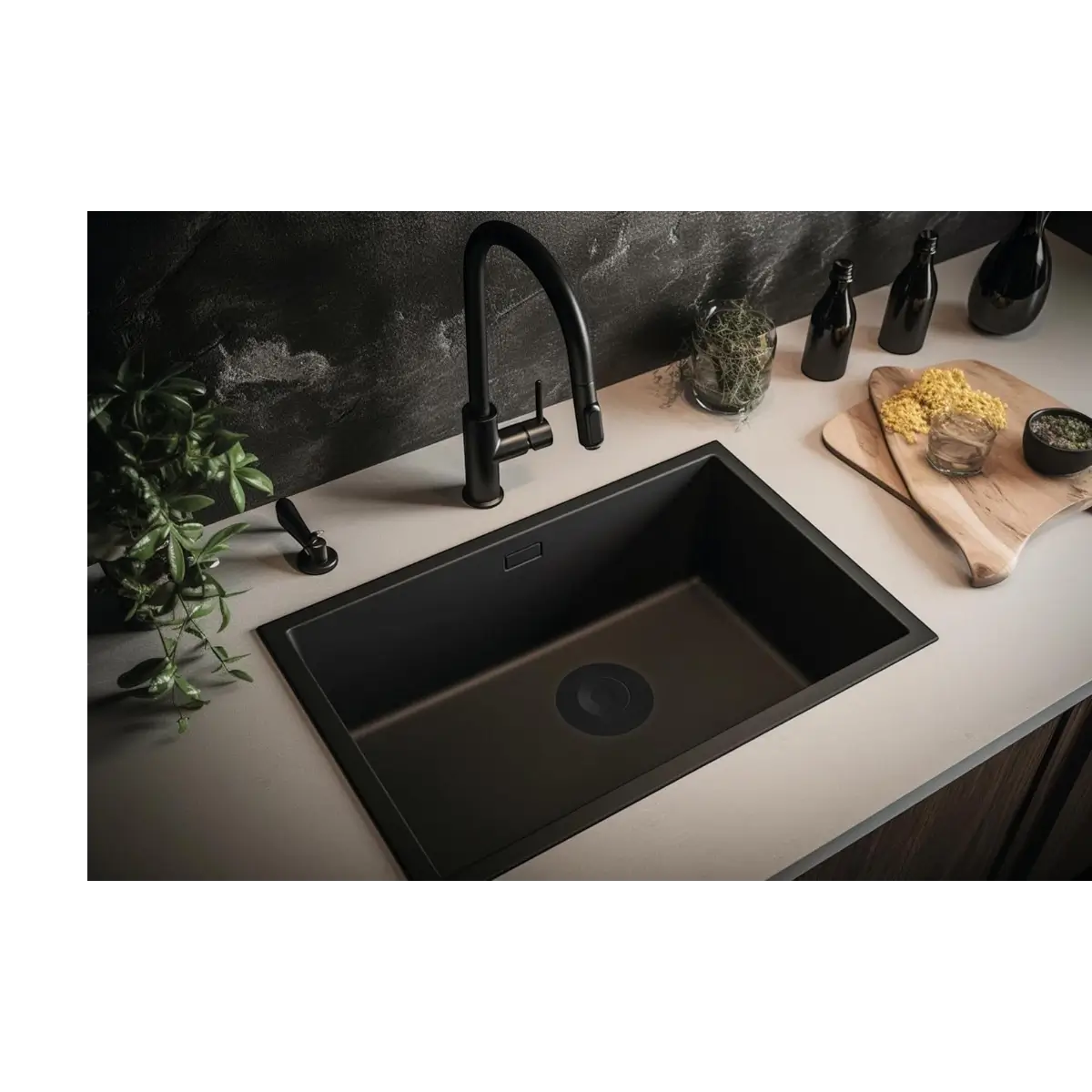 Black universal basin plug