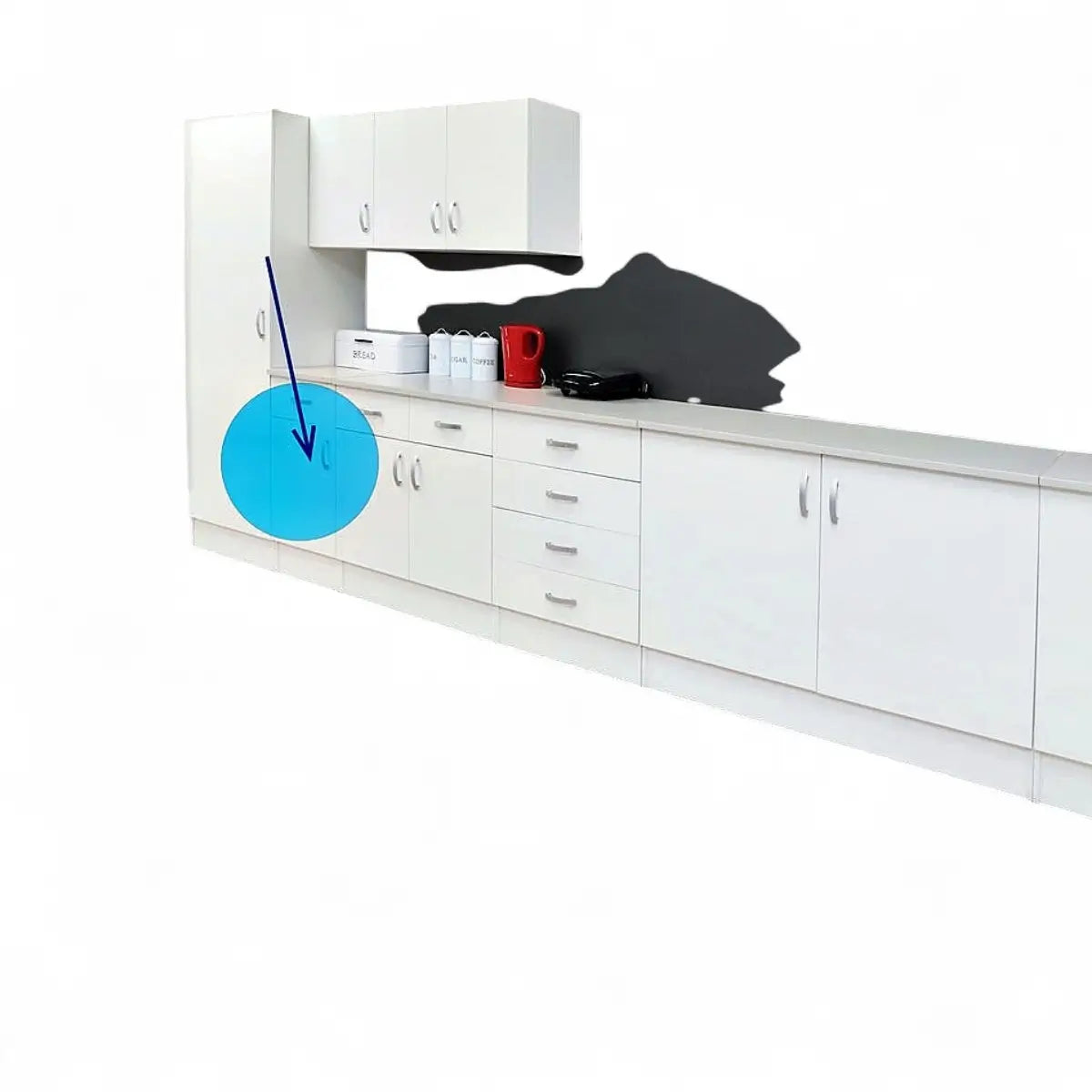 Modular Standard 400mm Base Cabinet - 1 Drawer 1 Door White
