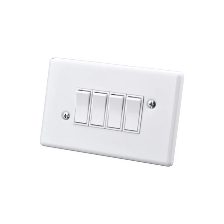 Four lever steel wall switch