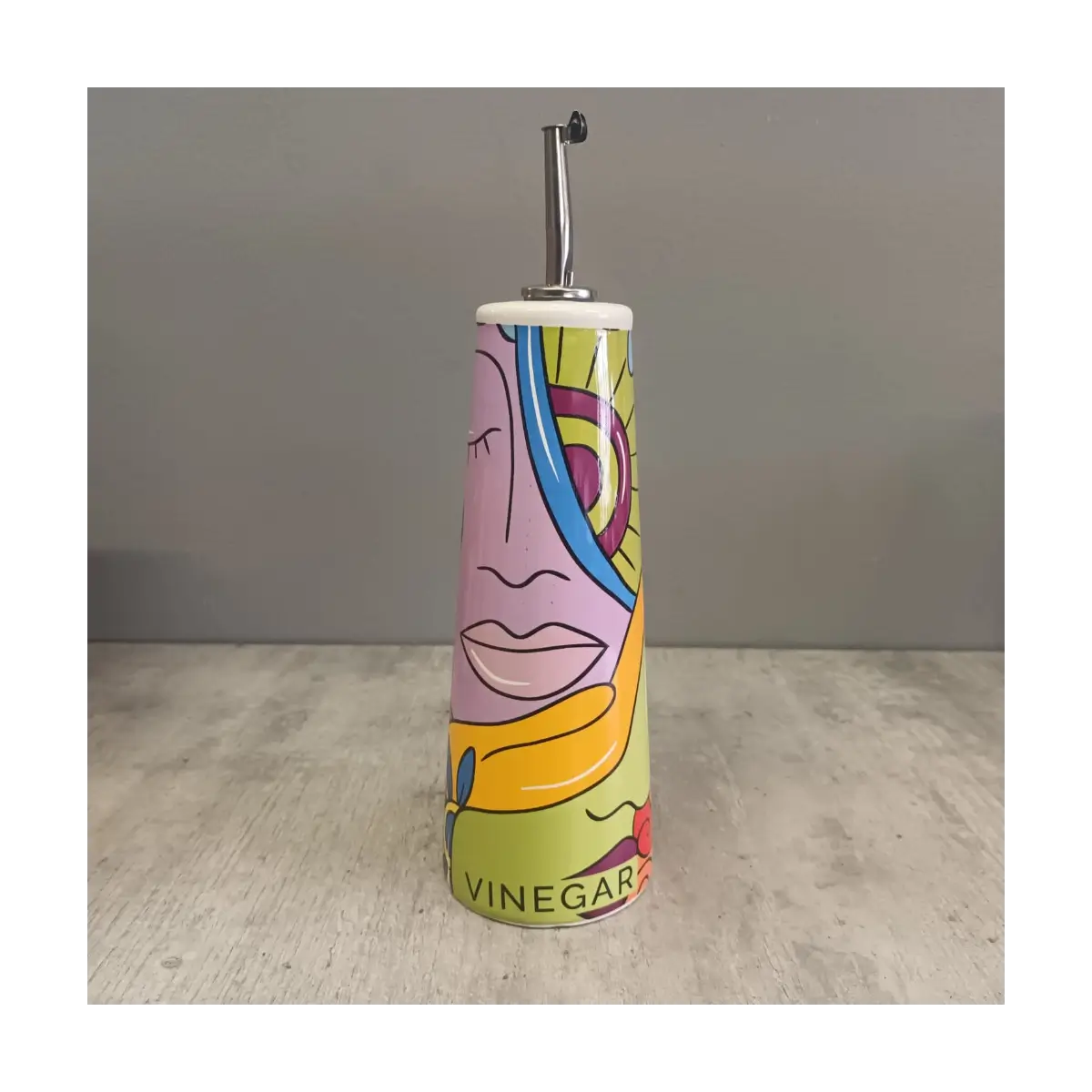 Ceramic vinegar dispenser bottle