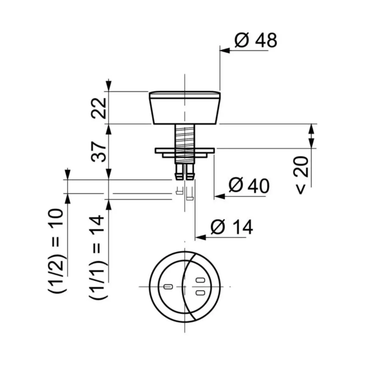 Dual flush toilet push button