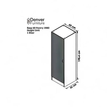 Pantry Tall Unit 600mmx1980mm Height - 1 Door White