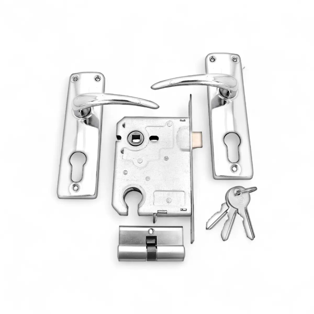 L&B Complete Chrome Plated Cylinder Lockset