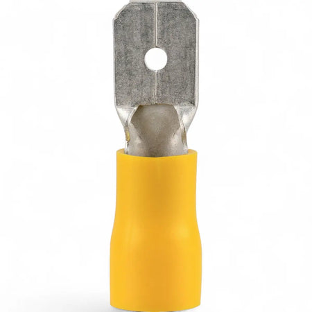 Pre-Insulated Male Disconnect Terminal - Yellow 6.3mm (8-Pack)